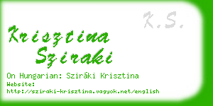 krisztina sziraki business card